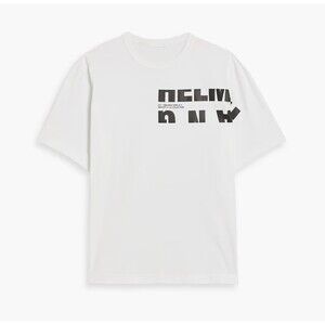 Helmut Lang Printed Logo T-Shirt White Cotton Jersey XL Free Shipping Included